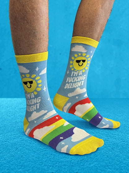 Twisted Soles I'm A Fucking Delight Novelty Adult Socks (1 Pair) UK 8-12