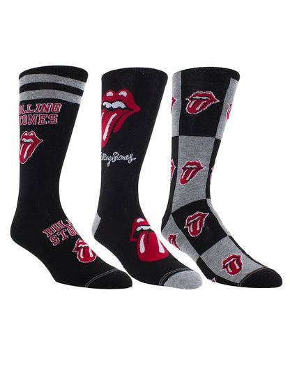 The Rolling Stones Logos Socks with Guitar Shaped Gift Tin - 3 Pairs (UK Size 6.5 - 11)