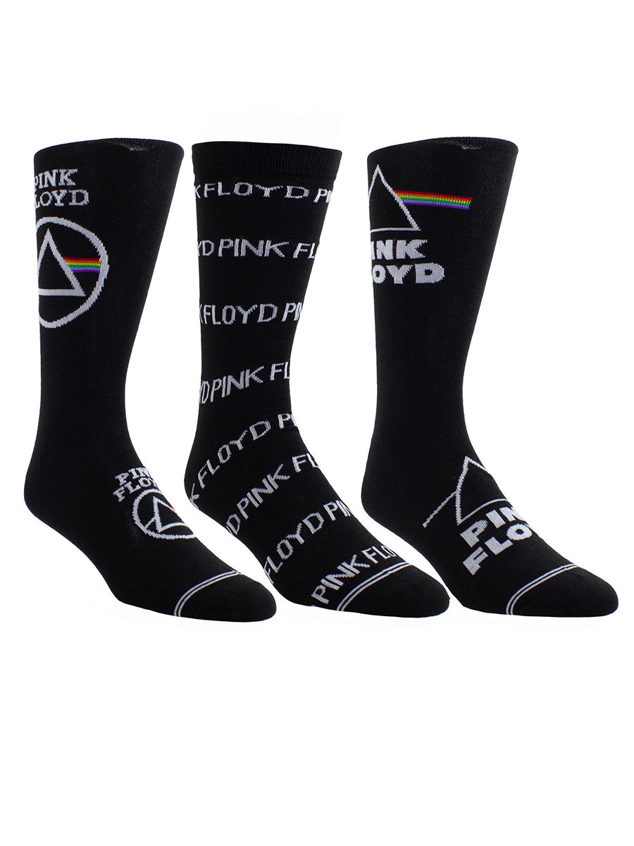 Pink Floyd Logos Socks with Guitar Shaped Gift Tin - 3 Pairs (UK Size 6.5 - 11)