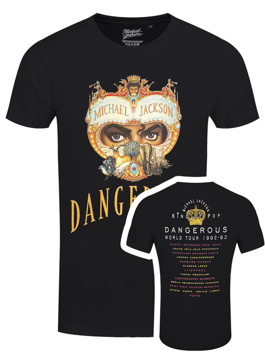 Michael Jackson Dangerous World Tour Men's Black T-Shirt