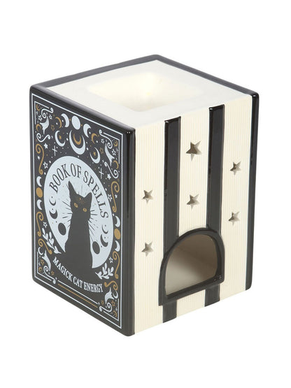 Black Cat Book of Spells Oil Burner and Wax Warmer
