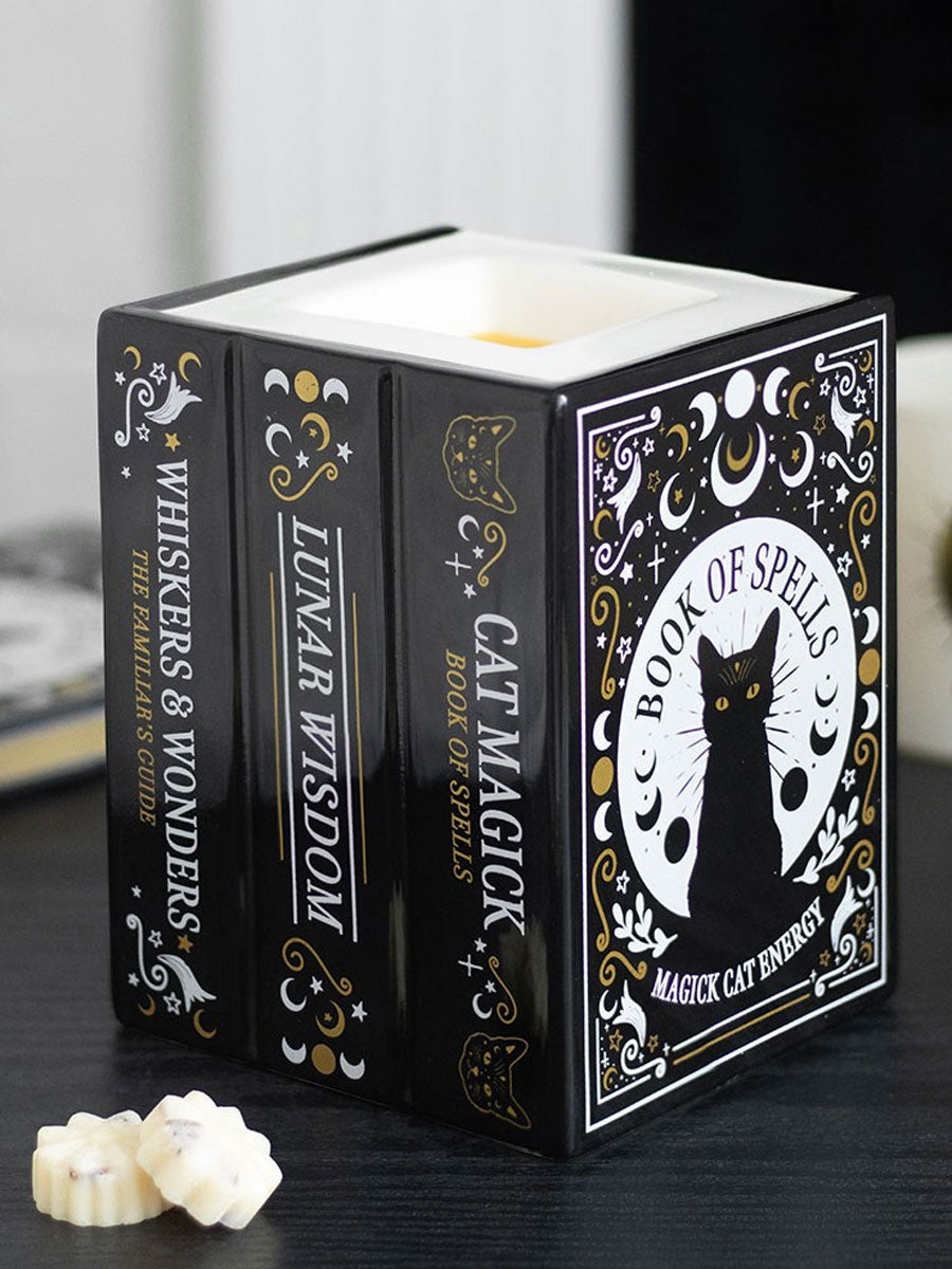 Black Cat Book of Spells Oil Burner and Wax Warmer