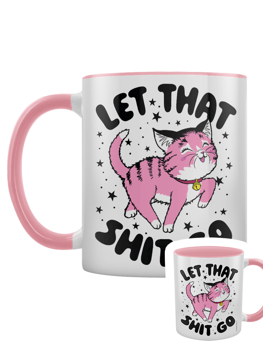 Kitsch Kitten Let That Shit Go Pink Inner 2-Tone Mug