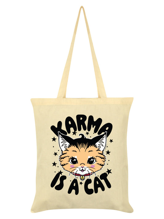 Kitsch Kitten Karma Is A Cat Cream Tote Bag