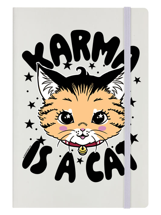 Kitsch Kitten Karma Is A Cat Cream A5 Hard Cover Notebook