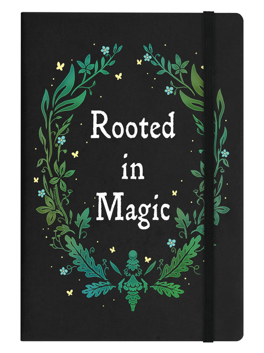 Rooted In Magic Black A5 Hard Cover Notebook