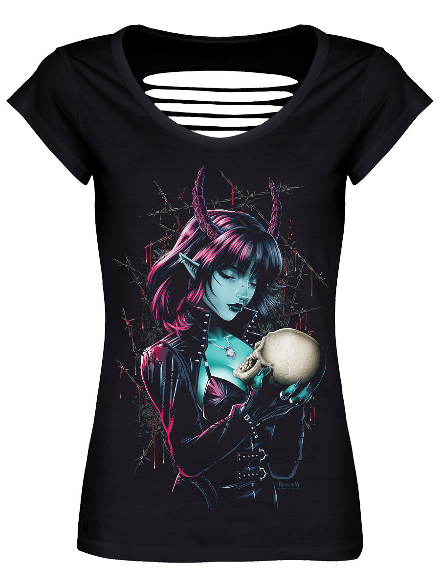 Requiem Collective Lilith Ladies Black Razor Back T-Shirt