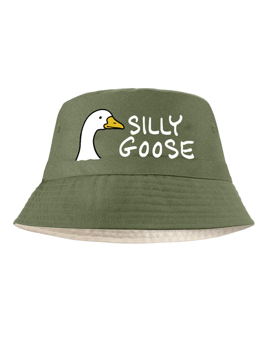 Silly Goose Olive Green Bucket Hat