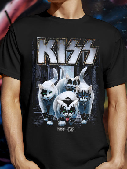 KISS x Horror Cats Creatures Men's Black T-Shirt