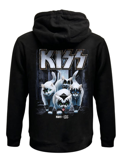 KISS x Horror Cats Creatures Black Zipped Premium Hoodie