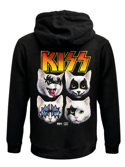KISS x Horror Cats Feline Four Black Zipped Premium Hoodie