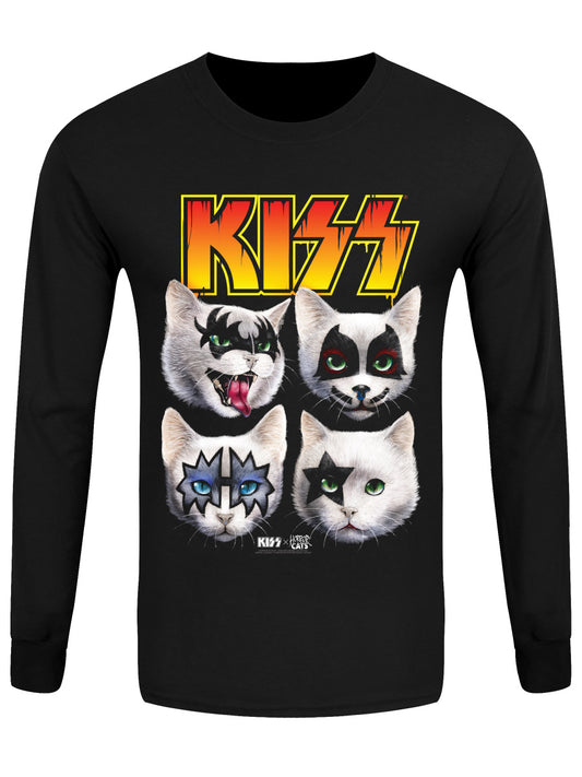 KISS x Horror Cats Feline Four Black Long Sleeve T-Shirt
