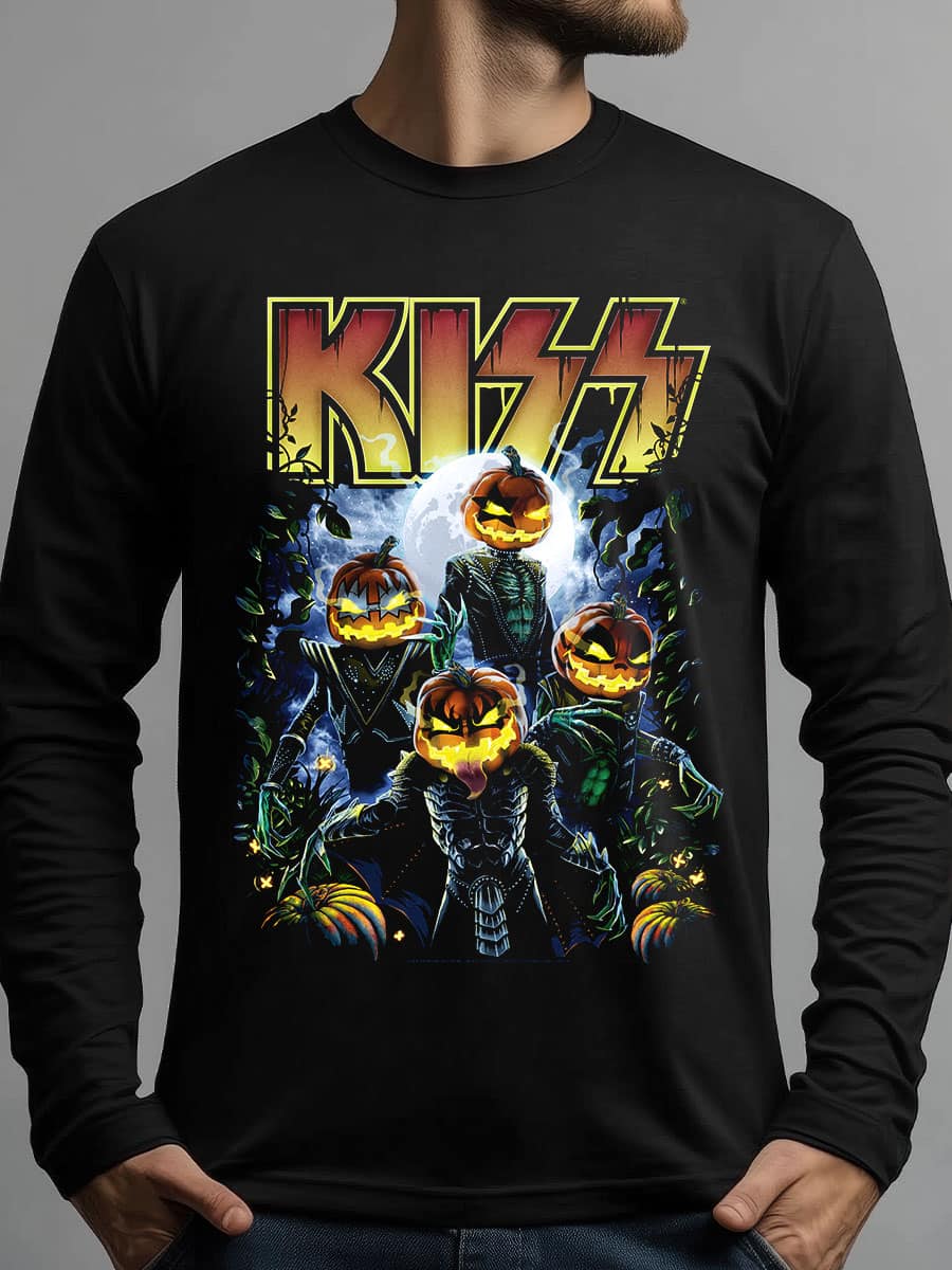 KISS Pumpkin Patch Black Long Sleeve T-Shirt