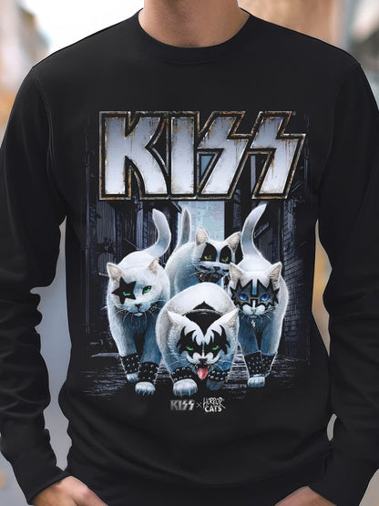KISS x Horror Cats Creatures Black Long Sleeve T-Shirt
