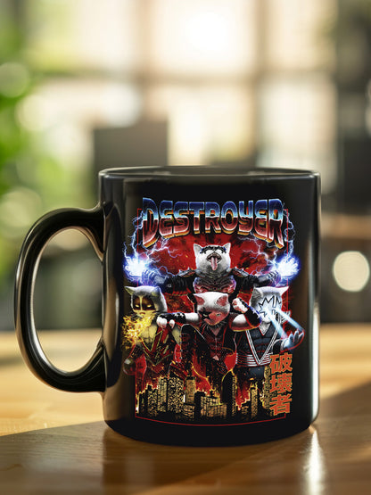 KISS x Horror Cats Destroyer Black Mug
