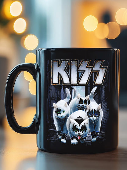 KISS x Horror Cats Creatures Black Mug