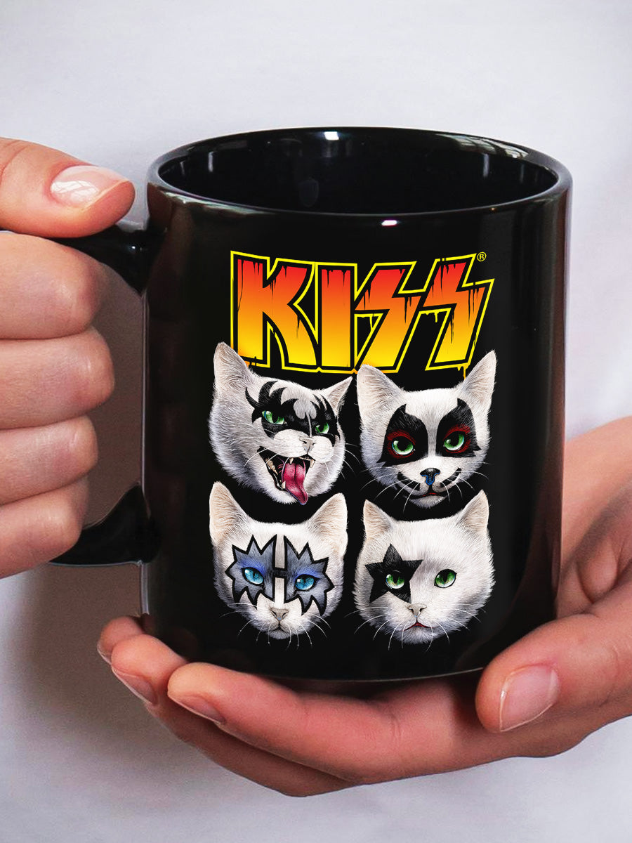 KISS x Horror Cats Feline Four Black Mug