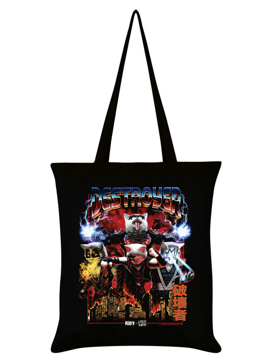 KISS x Horror Cats Destroyer Black Tote Bag