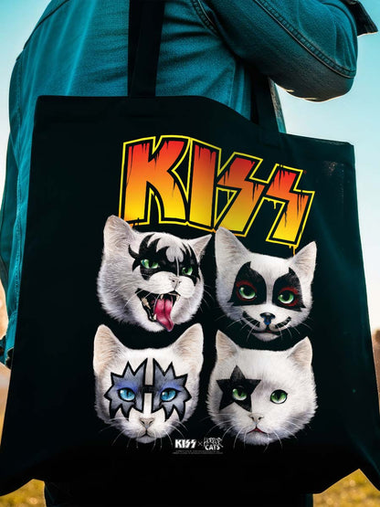 KISS X Horror Cats Feline Four Black Tote Bag