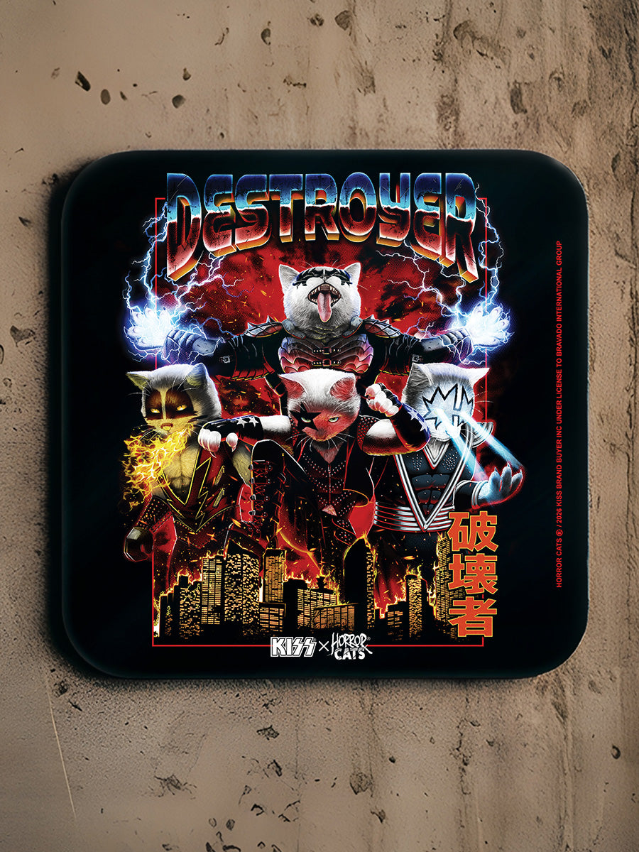 KISS x Horror Cats Destroyer Square Coaster