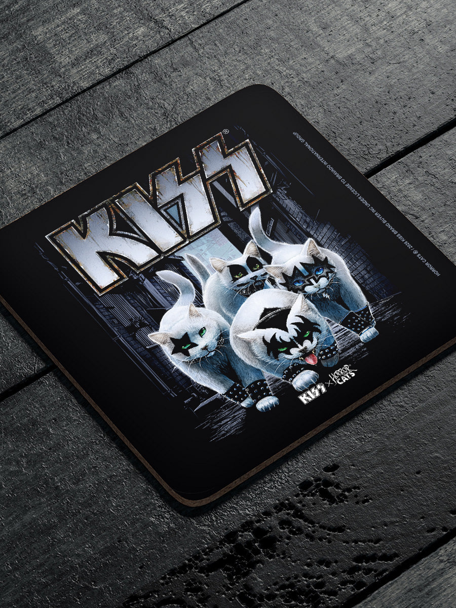 KISS x Horror Cats Creatures Square Coaster