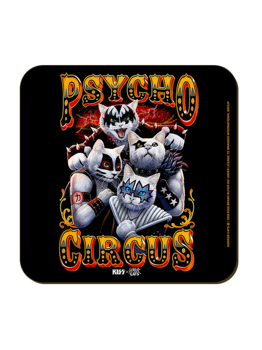 KISS x Horror Cats Psycho Circus Square Coaster
