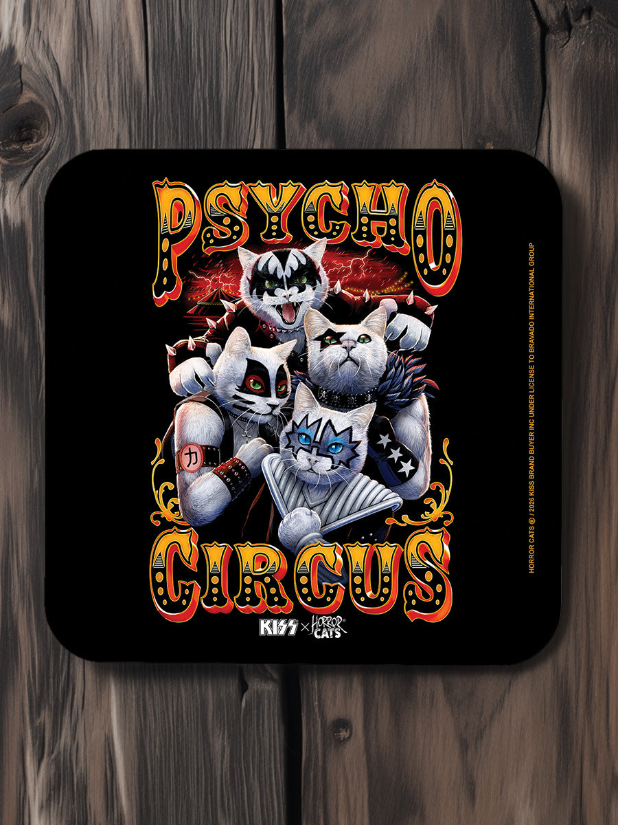 KISS x Horror Cats Psycho Circus Square Coaster