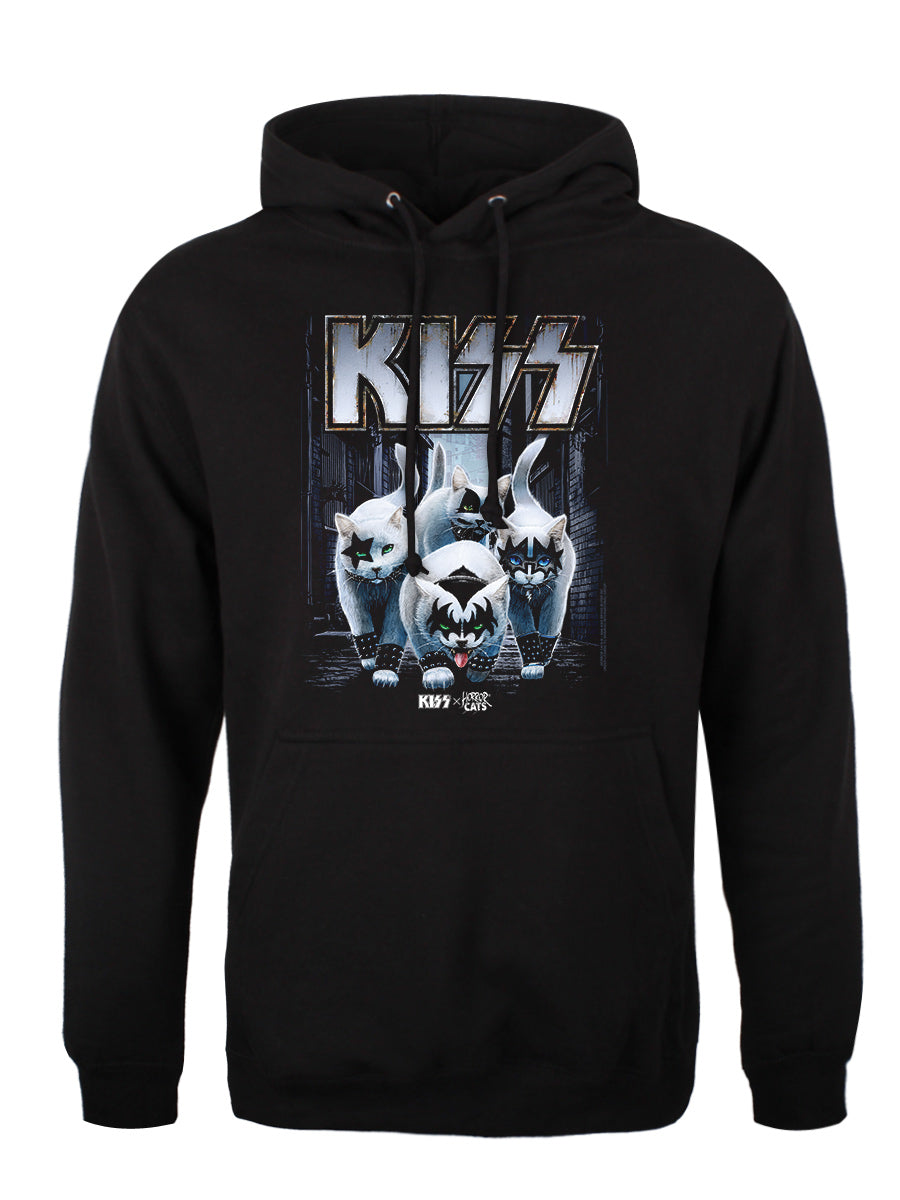 KISS x Horror Cats Creatures Black Pullover Hoodie