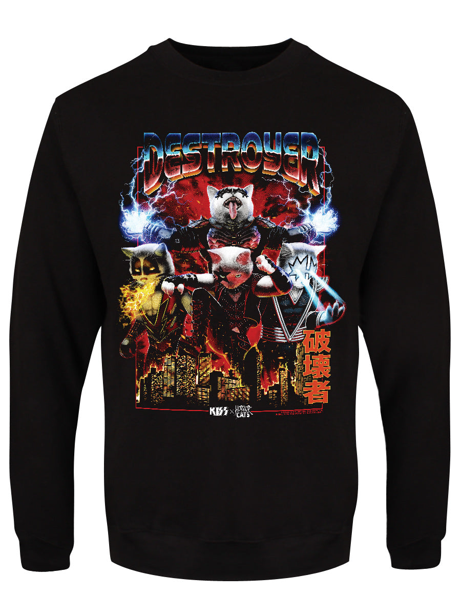 KISS x Horror Cats Destroyer Black Sweatshirt