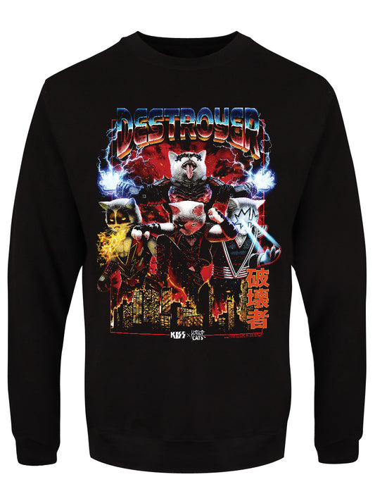 KISS x Horror Cats Destroyer Black Sweatshirt