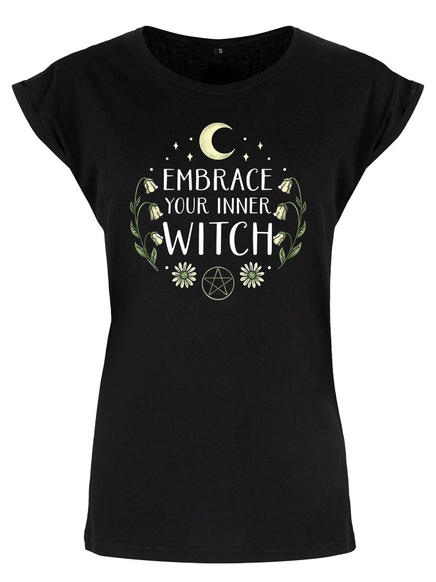 Embrace Your Inner Witch Ladies Premium Black T-Shirt