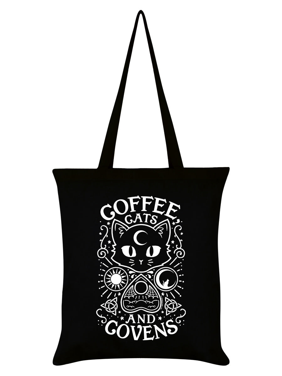 Coffee, Cats & Covens Black Tote Bag