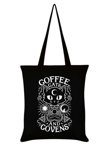 Coffee, Cats & Covens Black Tote Bag