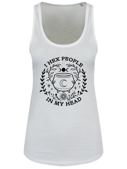 I Hex People In My Head Ladies White Floaty Vest
