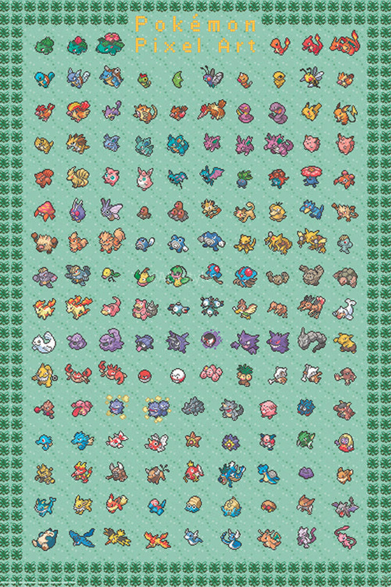 Pokemon Pixel Art Maxi Poster