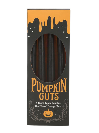 Set of 4 Pumpkin Guts Oozing Taper Candles