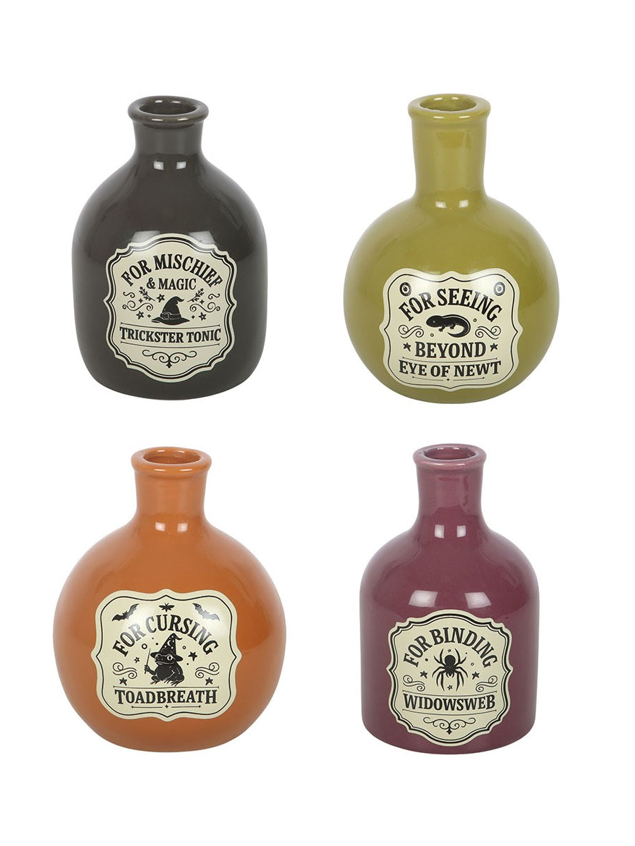 Set of 4 Potion Bottle Vases and Candle Holders