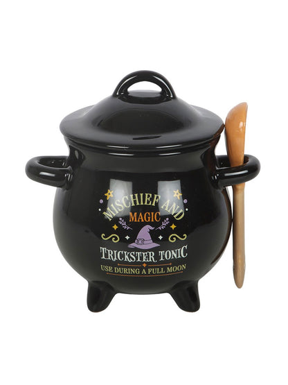 Mischief and Magic Cauldron Soup Bowl with Spoon