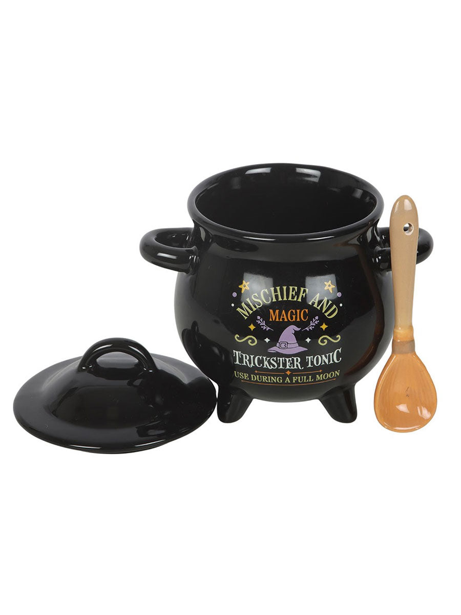 Mischief and Magic Cauldron Soup Bowl with Spoon