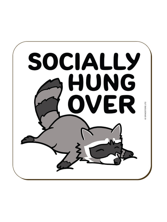 Socially Hung Over Square Coaster