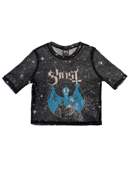 Ghost Opus Ladies Black Mesh Crop Top