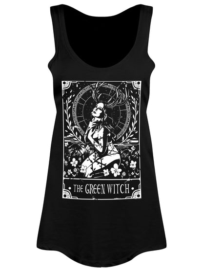Deadly Tarot - The Green Witch Ladies Black Floaty Vest