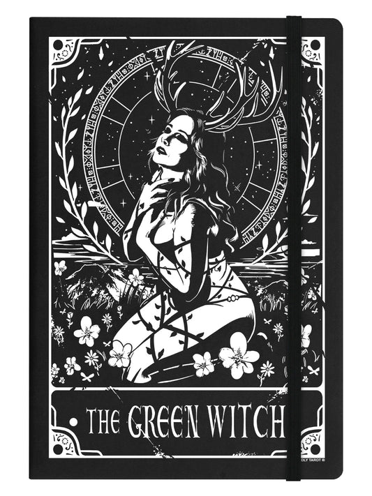 Deadly Tarot - The Green Witch Black A5 Hard Cover Notebook