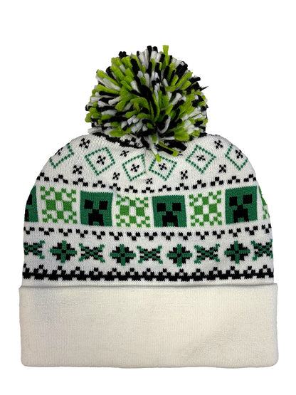 Minecraft White Ski Pom Beanie
