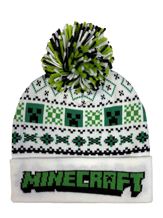 Minecraft White Ski Pom Beanie