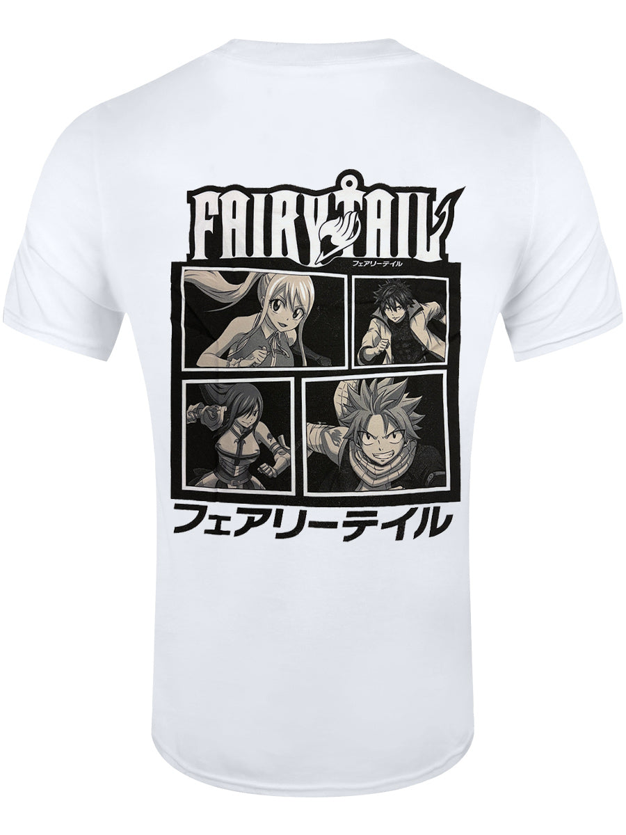 FairyTail Logo & BW Characters Men's White T-Shirt