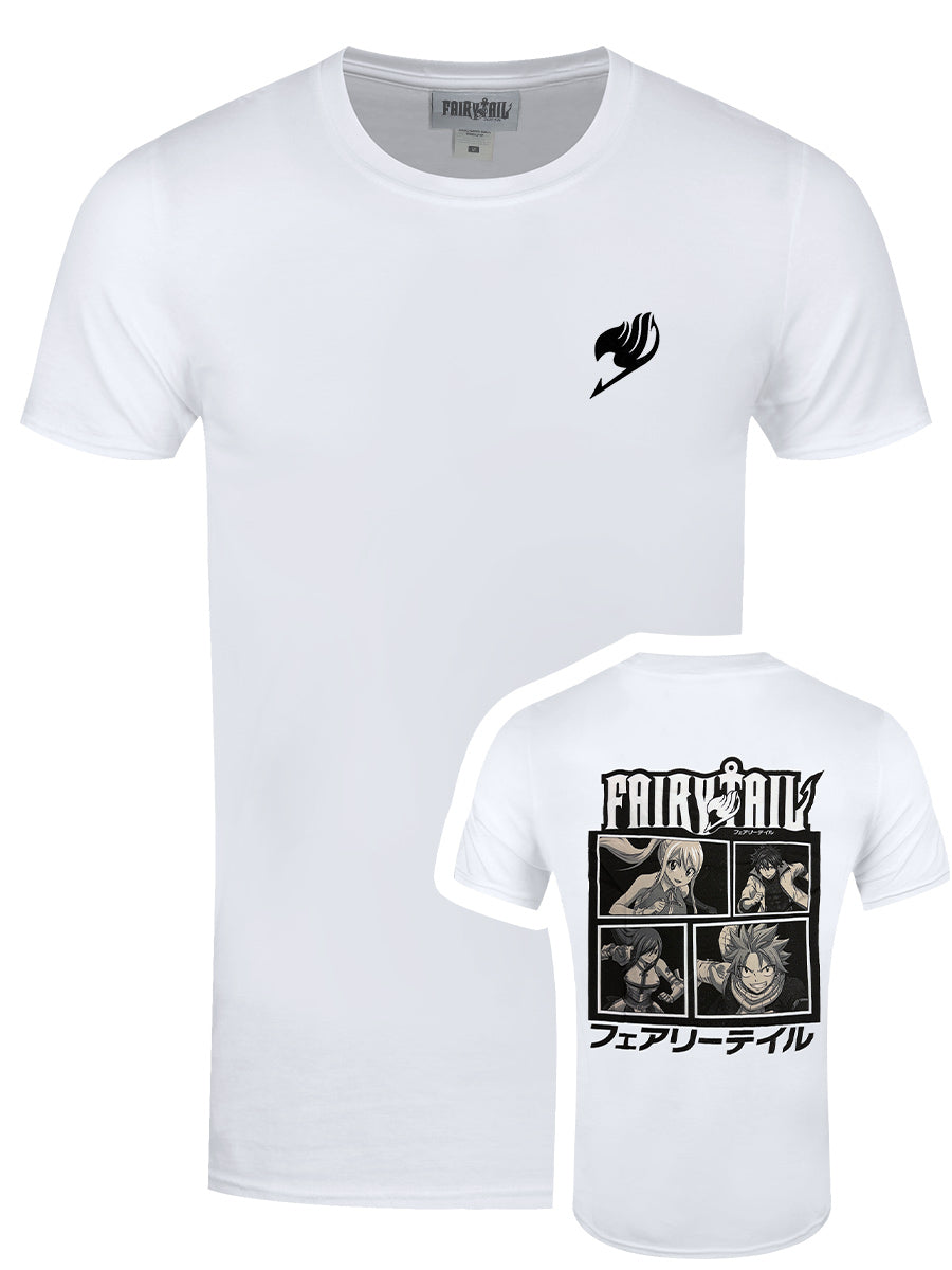 FairyTail Logo & BW Characters Men's White T-Shirt