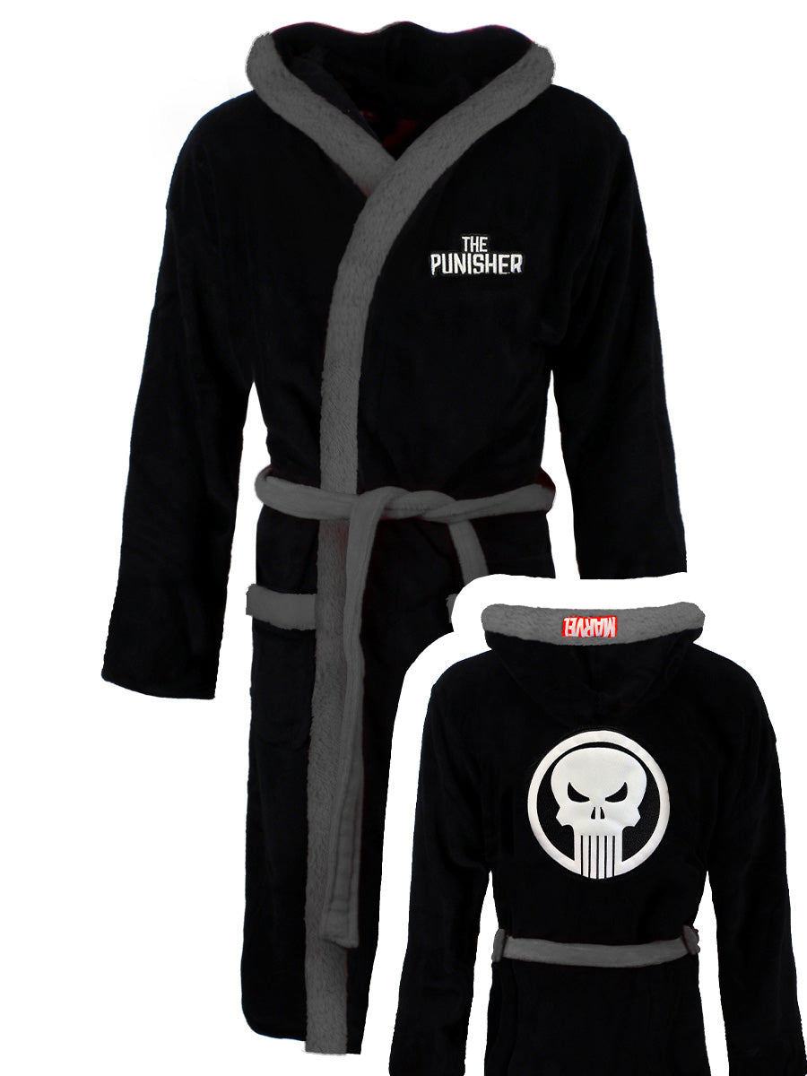 Marvel Comics Punisher Logo Unisex Black Dressing Gown