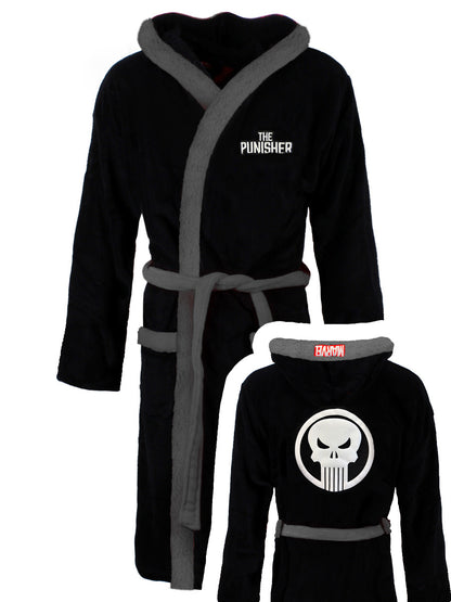 Marvel Comics Punisher Logo Unisex Black Dressing Gown