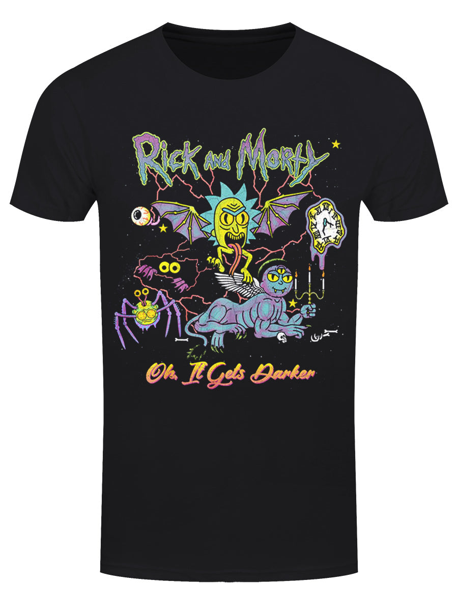 Rick And Morty Oh It Gets Darker Men's Black T-Shirt